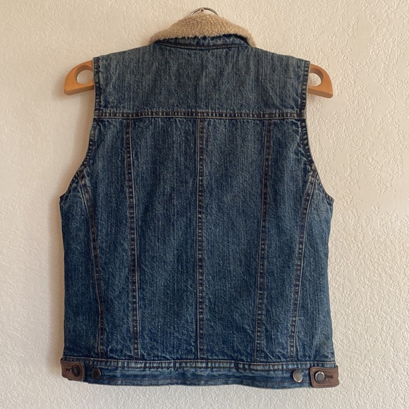 VINTAGE Wrangler Lined Denim Vest SZ SMALL - Picture 4 of 4